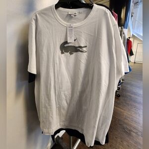 Lacoste Sport Reflective Crocodile Print Short Sleeve T-Shirt White 4XL